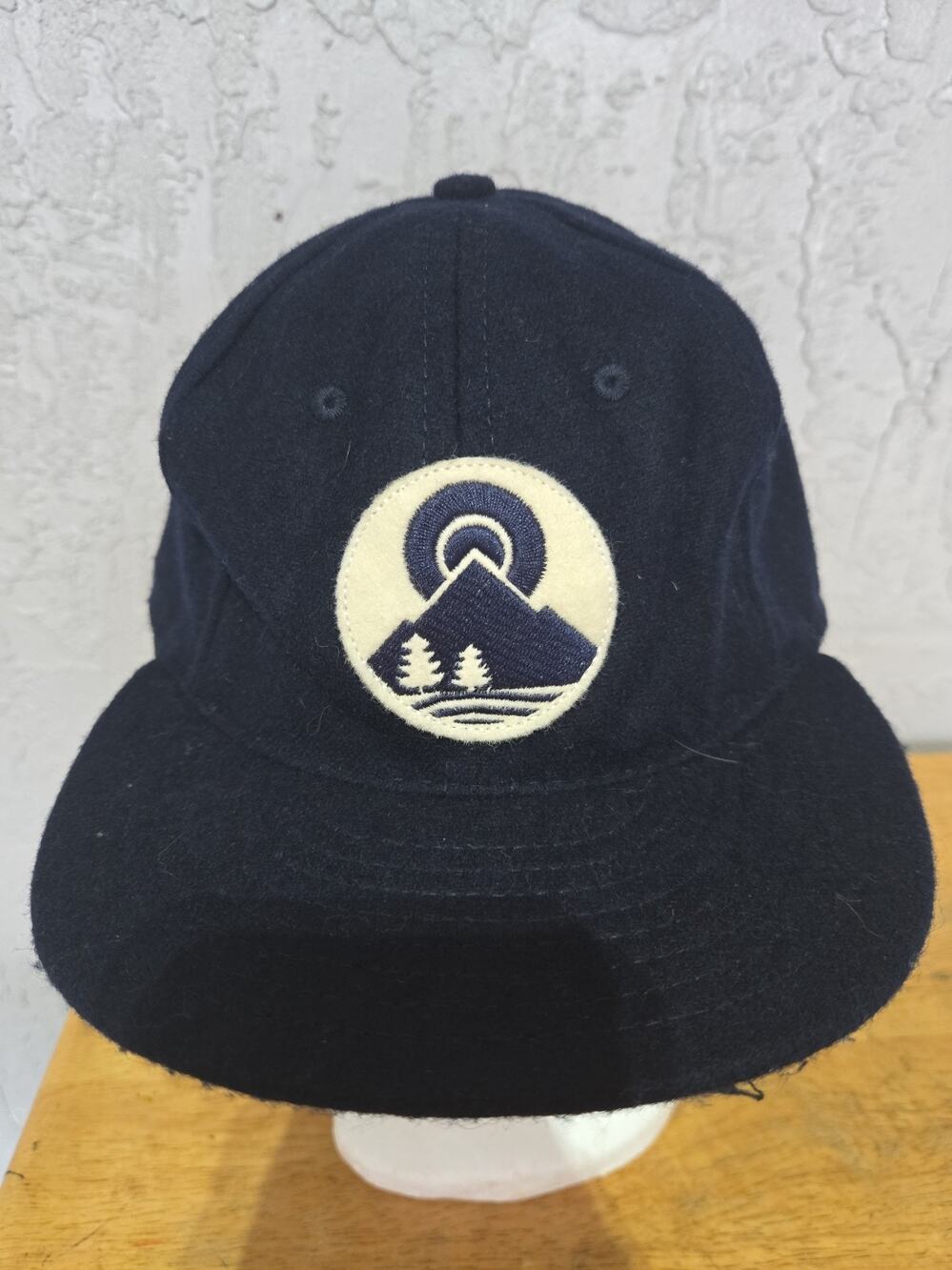 Ebbets Field Flannels x SALT Optics Wool Ball Cap Navy Blue Mountain USA Made